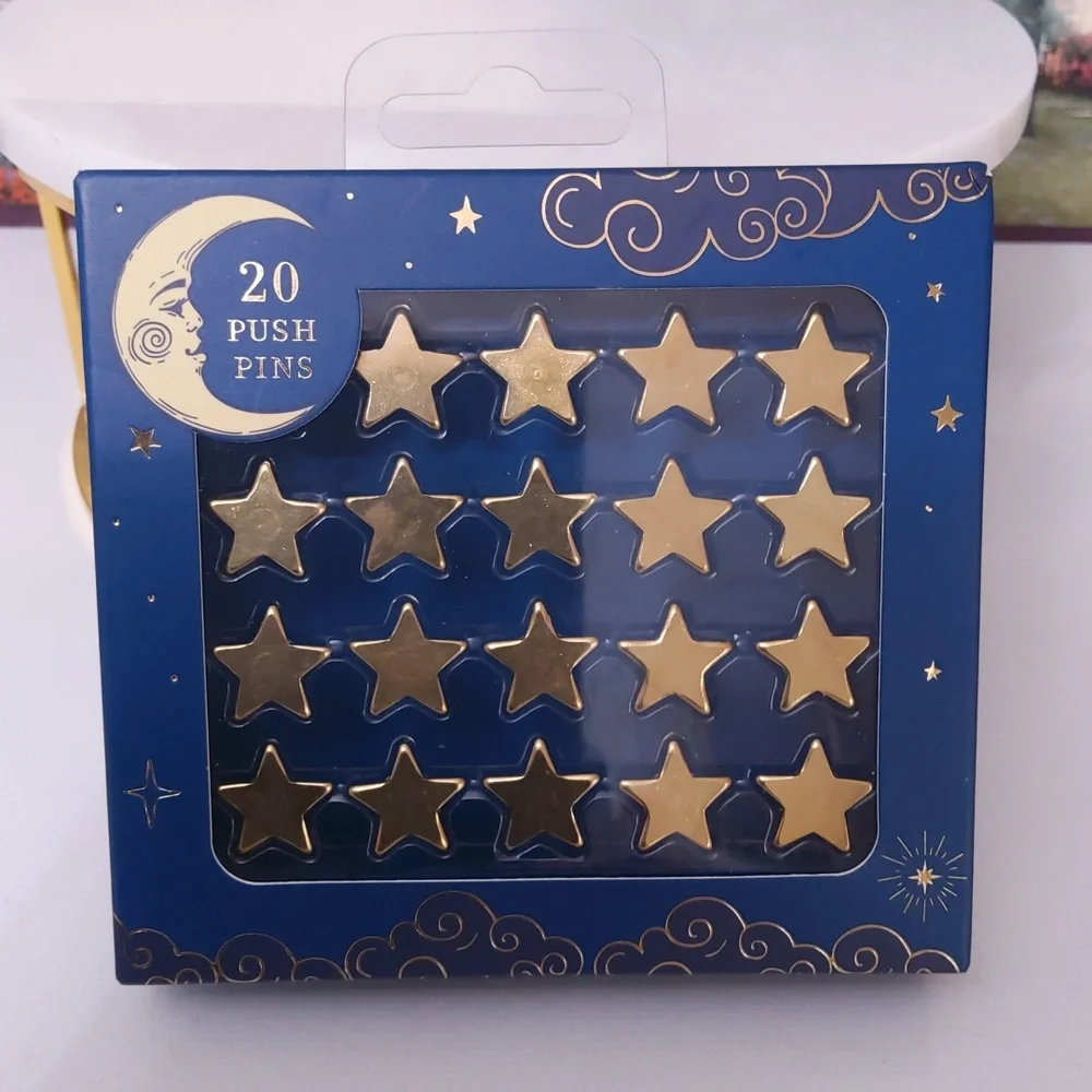 James Burke Collection Push Pins, Gold, New-in-Box